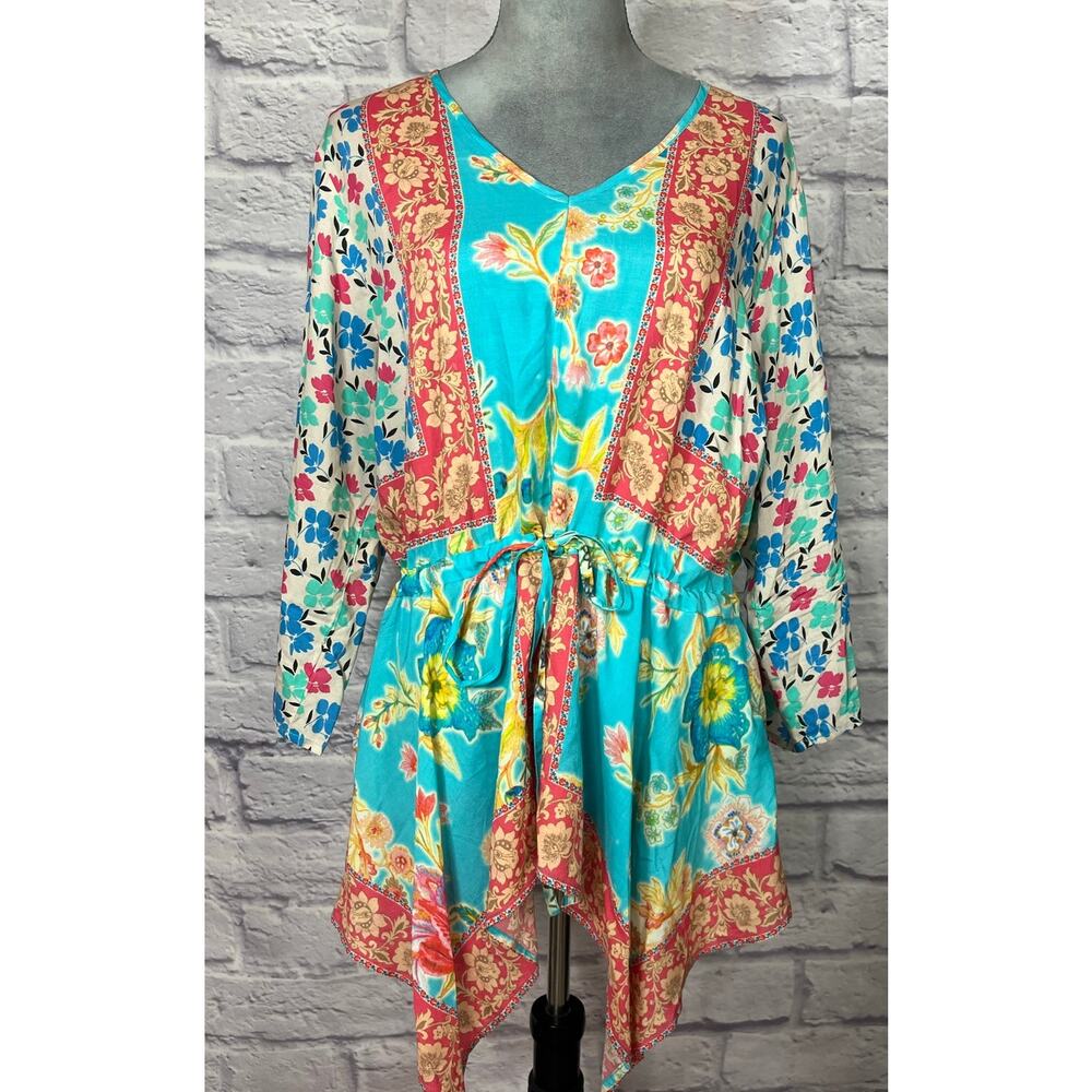 Tolani Collection Vibrant Boho Patchwork Hanky He… - image 2